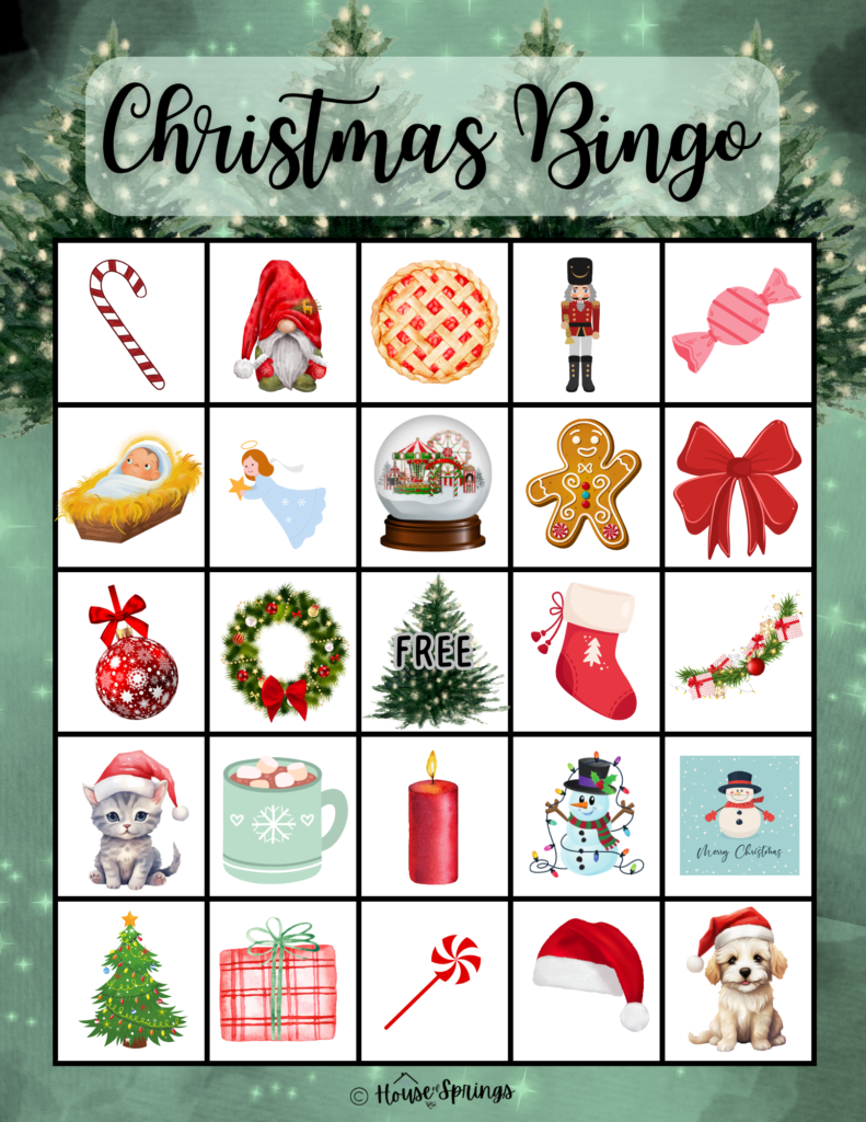 Free Christmas Bingo Game for Families - House of Springs